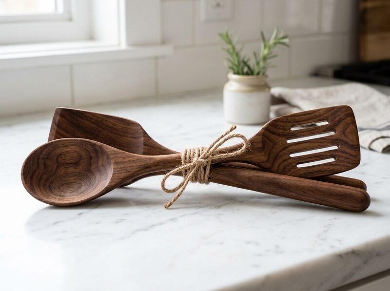 Hand-Carved Cooking Spoons (Set of 2)