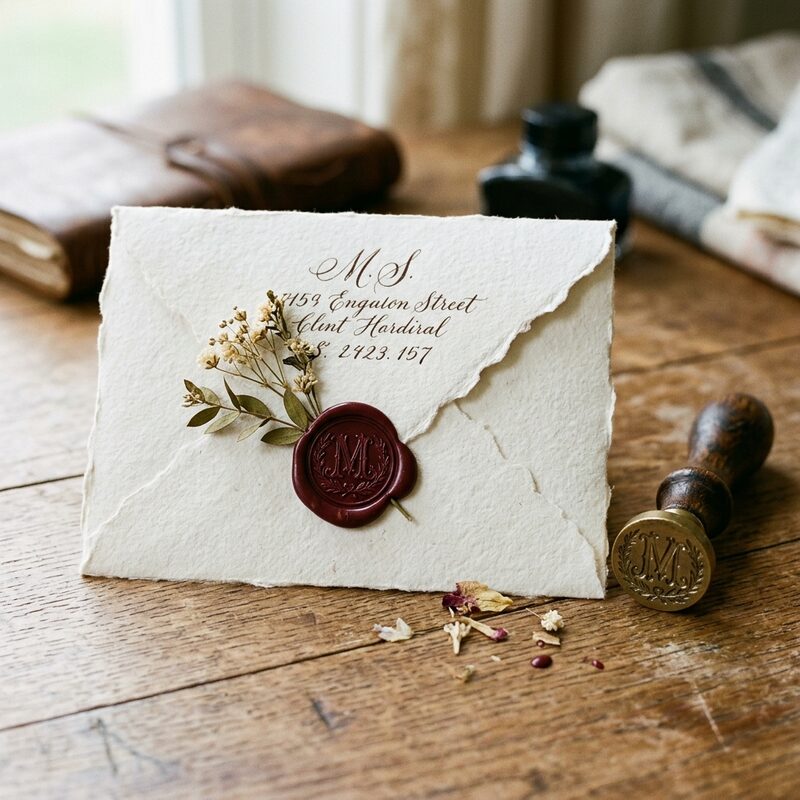 Wax-Sealed Handmade Envelopes (Pack of 5)