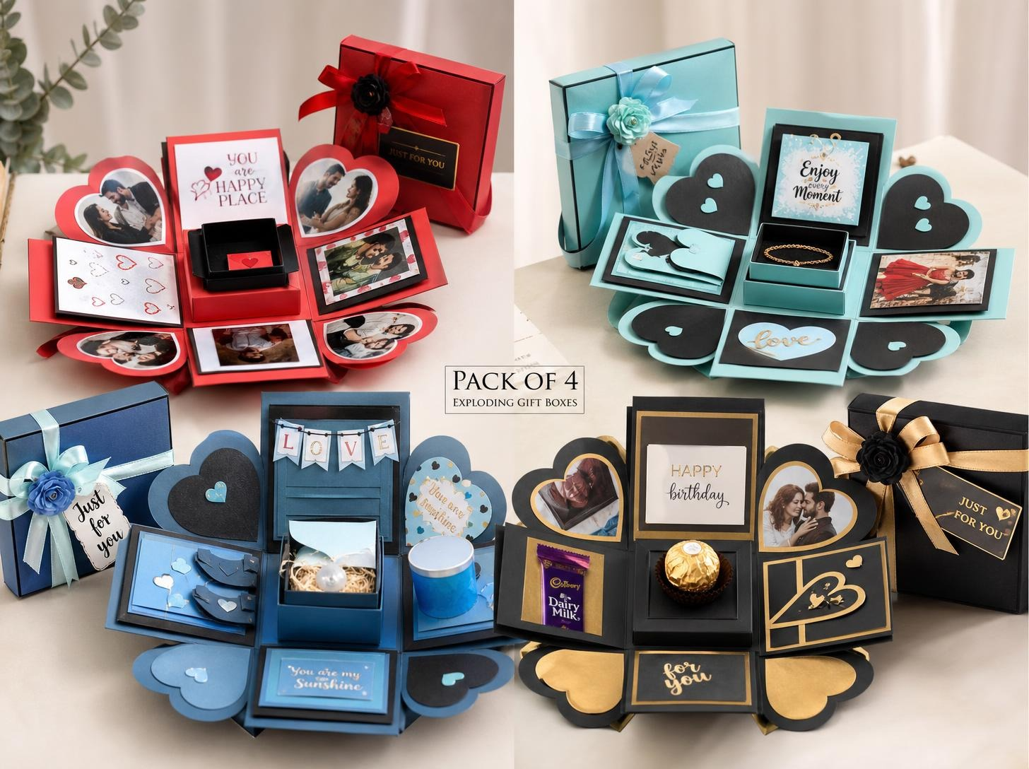 Exploding Surprise Gift Box (Pack Of 4)
